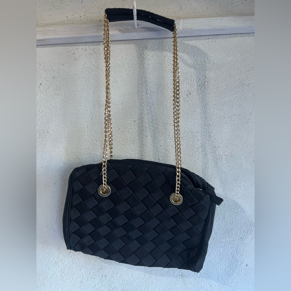Lisette black and gold chain straps pocketbook